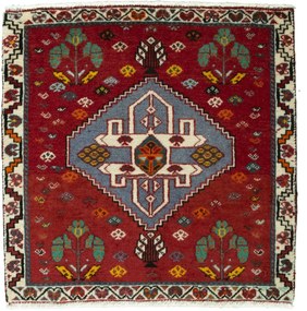 Shiraz Tappeto persiano 70 x 60 Rosso (Iran) Annodato A Mano