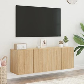 Mobili tv a parete 2pz rovere sonoma 60x30x41 cm