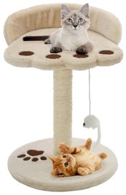 Albero per Gatti con Tiragraffi in Sisal 40 cm Beige e Marrone