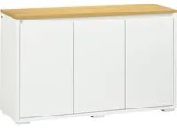 Mobile Multiuso 120x37x75 cm in Truciolato Bianco e Legno