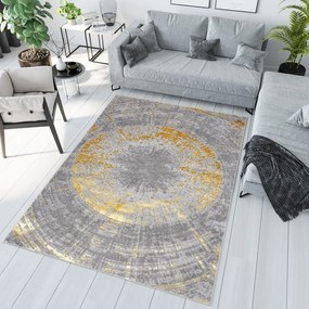 Tappeto moderno grigio-oro per interni Larghezza: 140 cm | Lunghezza: 200 cm