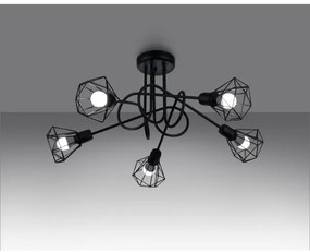 Sollux SL.1110 - Lampadario a stelo ARTEMIS 5xE14/40W/230V nero