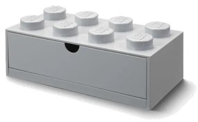 Scatola da tavolo grigia con cassetto Brick - LEGO®