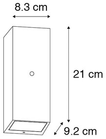 Lampada da parete nera IP44 con sensore luce-buio - Baleno II