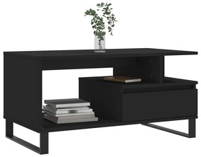 Tavolino da salotto nero 90x49x45 cm in legno multistrato