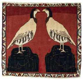 Shiraz Tappeto persiano 60x60 Rosso (Iran) Annodato A Mano