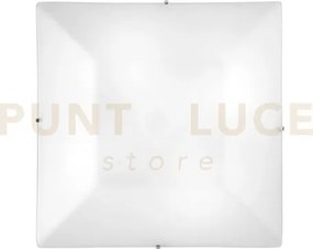 Plafoniera osiride bianca 4 luci attacco e27 50x11,5x50cm in vetro ...