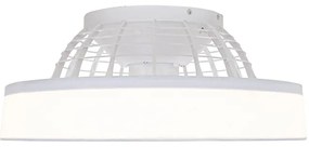 Ventilatore da soffitto bianco con effetto stella 47cm incl. LED dimmerabile con telecomando - Emily