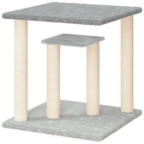 Pali tiragraffi per gatti con piattaforme grigio chiaro 50 cm