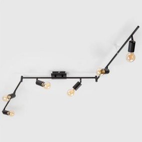 Plafoniera con 6 faretti LED 6xE27/6,5W/230V nera