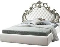 Letto matrimoniale barocco bianco contenitore Aleksandra