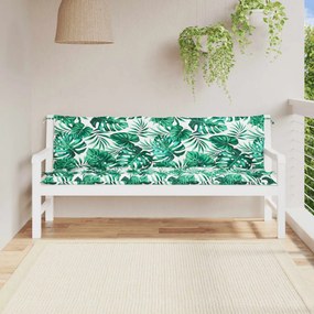 Cuscini Panca Giardino 2 Pz A Foglie 180x50x7cm Tessuto Oxford /
