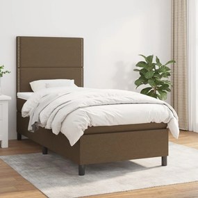 Giroletto A Molle Con Materasso Marrone Scuro 100x200cm Tessuto /