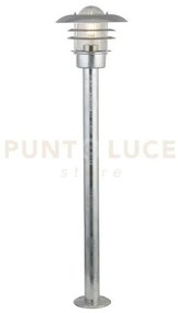 X conrad outdoor post- metallo argentato zincato e vetro trasparente