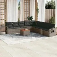 Set Divano da Giardino 10 pz con Cuscini Grigio in Polyrattancod mxl 92180