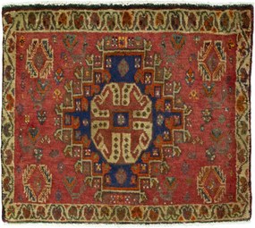 Shiraz Tappeto persiano 70 x 60 Rosso (Iran) Annodato A Mano
