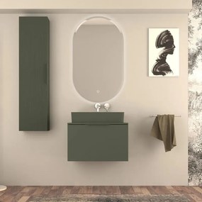 Mobile da bagno sotto lavabo Modula verde liscio laccato opaco L 70 x H 43 x P 44 cm 2 cassetti, lavabo non incluso