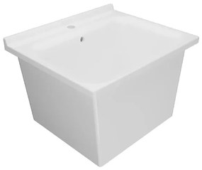 Lavabo a incasso rettangolare vasca centrale Large L 60 x H 41 x P 50 cm in ceramica bianco lucido