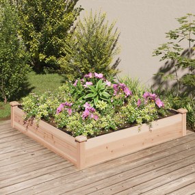 Fioriera Rialzata Giardino Fodera 120x120x25cm Massello Abete /