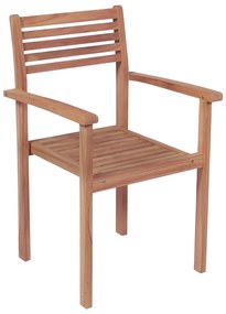 Sedie da giardino 2 pz con cuscini beige massello di teak