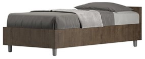 Letto singolo senza rete, con rete e contenitore 80x200 Nuamo, Noce / Contenitore