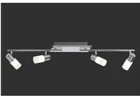 Faretto Clapton 4 Spot Led Cromo E Vetro Bianco L96 cm Trio Lighting