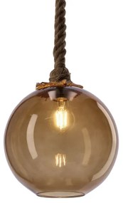 Lampadario su cavo SHEDON 1xE27/40W/230V beige fumo