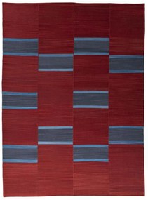 Kilim Tappeto 400x290 Rosso (Iran) Tessuto A Mano