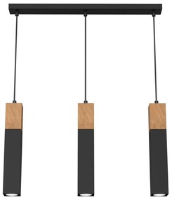 Lampadario su filo TULUM 3xGU10/60W/230V nero