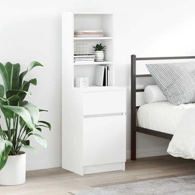 Comodino Bianco 39x35x125 Cm İn Legno Multistrato /
