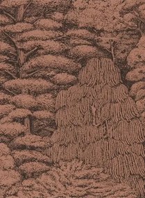 Tapete Woodland Toile von Sanderson - Copper/ Charcoal