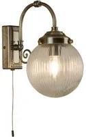 Applique Classica Belvue Acciaio Ottone Vetro Trasparente 1 Luce E14