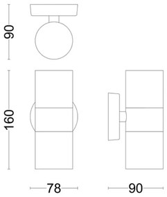 Philips - Applique da esterno KYLIS 2xGU10/25W/230V IP44