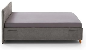 Letto da bambini grigio imbottito con contenitore con rete inclusa 120x200 cm Fun – Meise Möbel