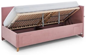 Letto da bambini con sponde rosa imbottito con contenitore con rete inclusa 120x200 cm Cool – Meise Möbel