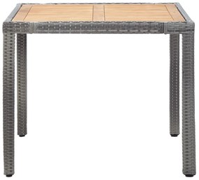 Set da pranzo da giardino 5 pz con cuscini in polyrattan grigio