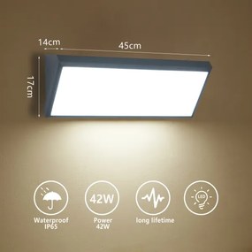 Brilagi - Applique LED da esterno TRIANGLE LED/42W/230V 3000/4000/6500K antracite IP65