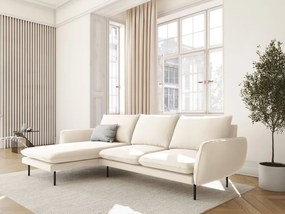 Divano angolare Vienna 5 posti in velluto con gambe nere - L255cm