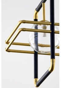 Jupiter 2028 - Lampadario a sospensione con filo FIORI 1xG9/10W/230V nero/oro/limpido