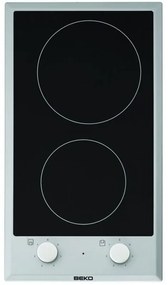 Beko - tavolo domino in vetroceramica 30cm 2 fuochi in acciaio inox - hdcc32200x