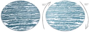 Tappeto MEFE moderno cerchio 8761 Onde - Structural due livelli di pile crema / blu