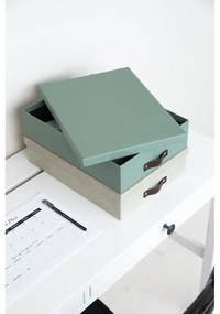 Organizer verde in cartone per documenti Oskar Canvas Paper Laminate – Bigso