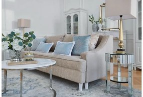 Shabby Chic divano estraibile color champagne in morbida ciniglia - Arrediorg