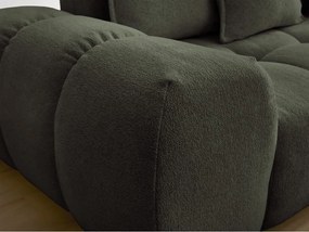 Divano angolare verde allungabile e con contenitore (penisola a destra/a L) con rivestimento in ciniglia Everest – Bobochic Paris