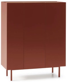 Cassettiera alta rossa effetto rovere95x120 cm Arista - Teulat