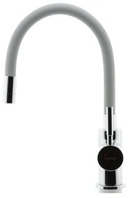 FERRO - Rubinetto per lavello con braccio flessible cromo lucido/grigio