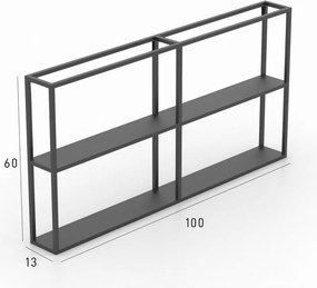 Mensola a muro ARTAN 100 dritto in acciaio L 100 x P 13 cm nero opaco