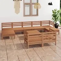 Set Salotto da Giardino 10 pz Miele in Legno Massello di Pino 3083382