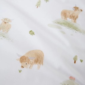 Lenzuolo con angoli per bambini bianco in cotone per culla 70x140 cm Mini Moo Cow – Bianca