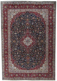 Kashan Tappeto 430 x 300 Blu (Iran) Annodato A Mano